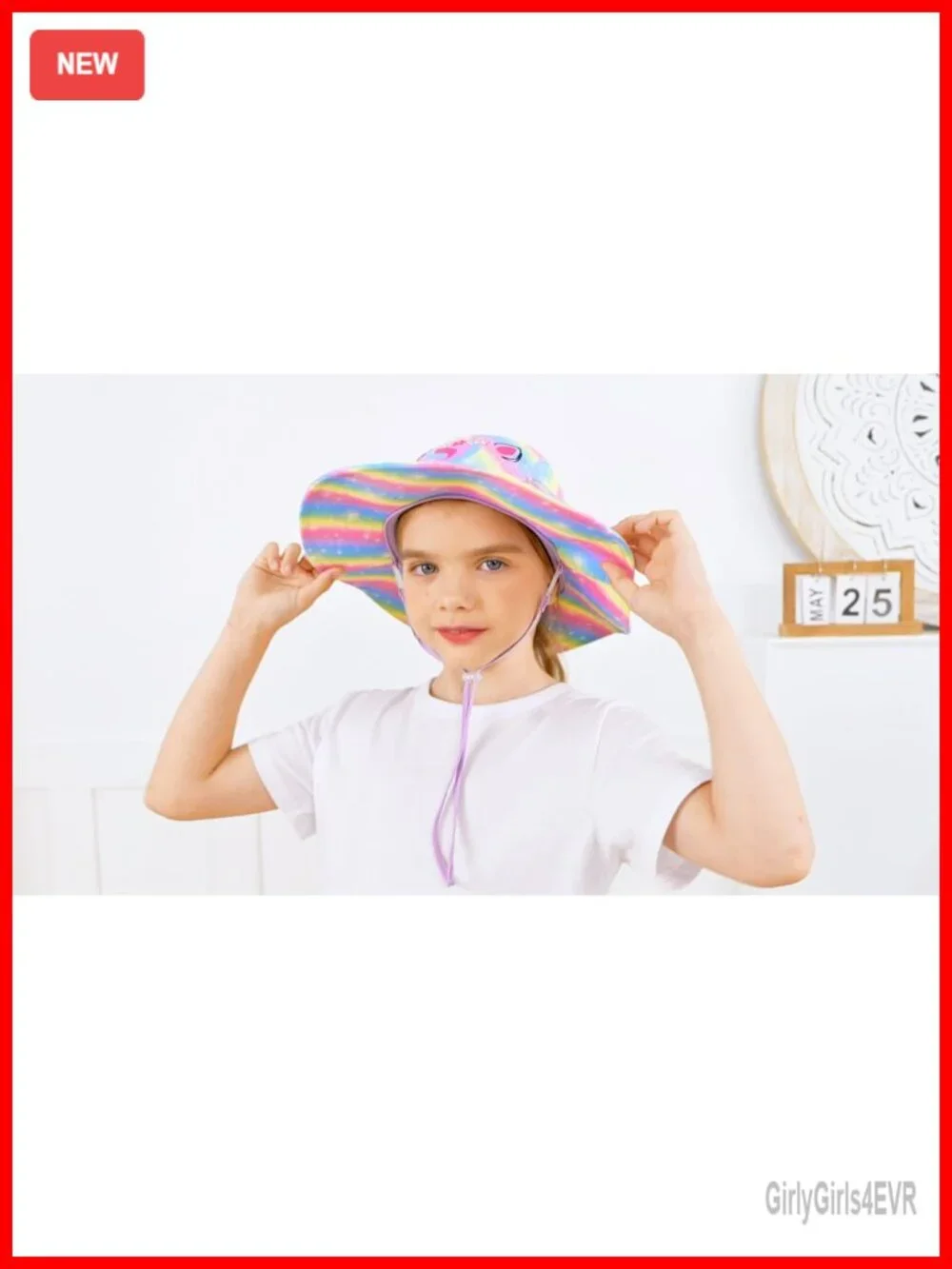 Kids Unicorn Bucket Hat UPF 50+ Sun Protection Wide Brim Fishing Hat